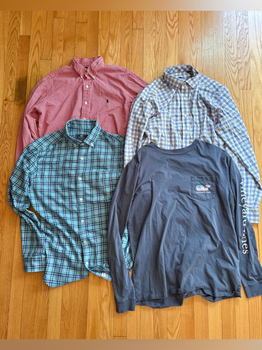 Lot 4 Vineyard Vines Ralph Lauren Long Sleeve Men’s Shirts Medium Defect READ